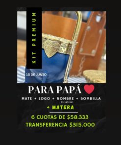 Kit PREMIUM Dia del Padre para PAPA - Mate+Logo+Nombre+Bombilla +Matera