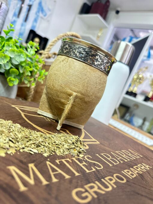 Mate Imperial de Calabaza Cuero Crudo Linea Campo