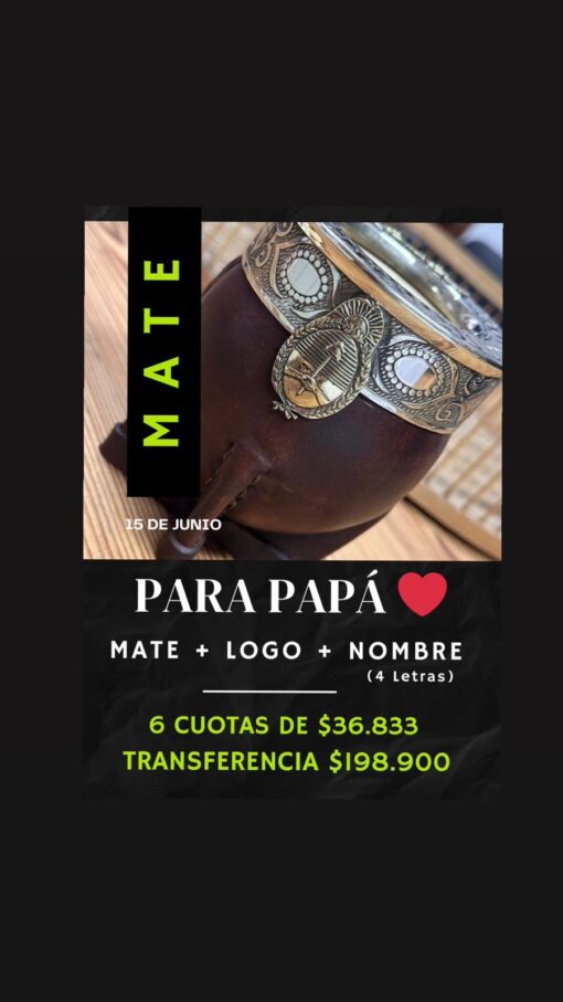 Mate Dia del Padre Para PAPA- Mate+Nombre+Logo