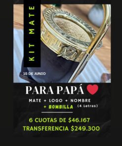 Kit Mate Dia del Padre Para PAPA- Mate+Logo+nombre+Bombilla